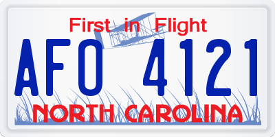NC license plate AFO4121