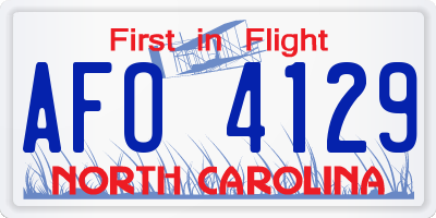 NC license plate AFO4129
