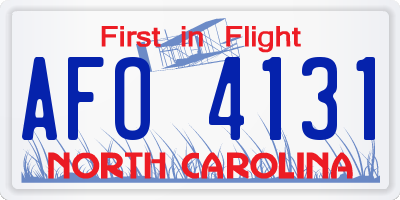 NC license plate AFO4131