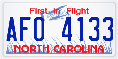 NC license plate AFO4133