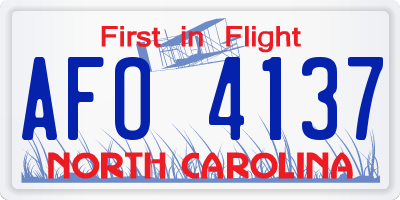 NC license plate AFO4137