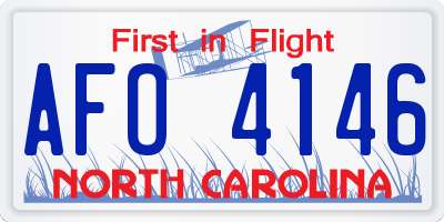 NC license plate AFO4146