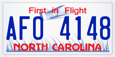 NC license plate AFO4148