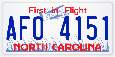 NC license plate AFO4151