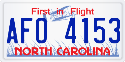 NC license plate AFO4153