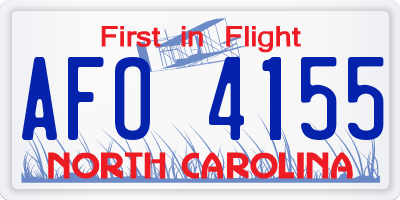 NC license plate AFO4155