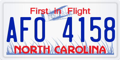 NC license plate AFO4158