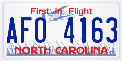 NC license plate AFO4163