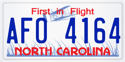 NC license plate AFO4164
