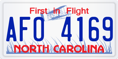 NC license plate AFO4169