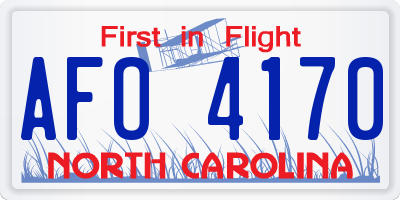 NC license plate AFO4170