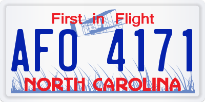 NC license plate AFO4171