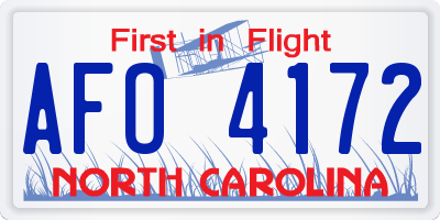 NC license plate AFO4172