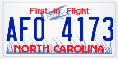 NC license plate AFO4173