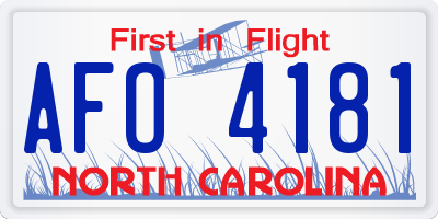 NC license plate AFO4181