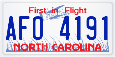 NC license plate AFO4191