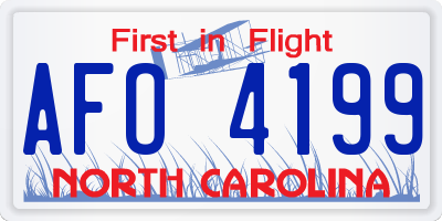 NC license plate AFO4199