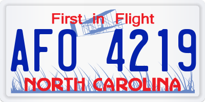 NC license plate AFO4219