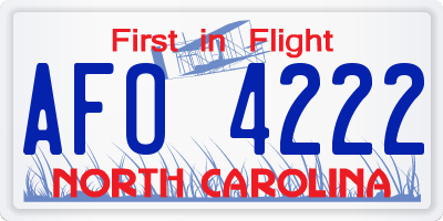 NC license plate AFO4222