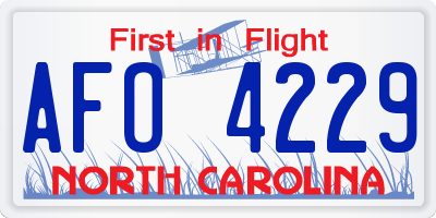 NC license plate AFO4229