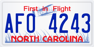 NC license plate AFO4243
