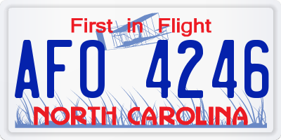 NC license plate AFO4246