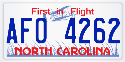 NC license plate AFO4262