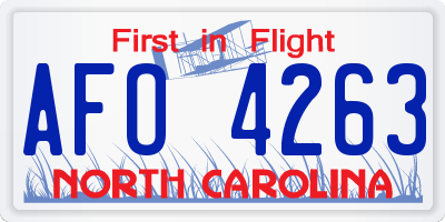 NC license plate AFO4263
