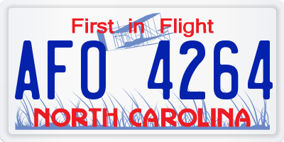 NC license plate AFO4264