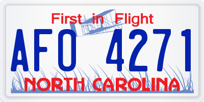 NC license plate AFO4271
