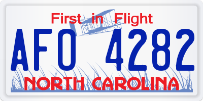NC license plate AFO4282
