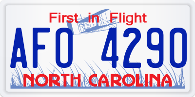 NC license plate AFO4290