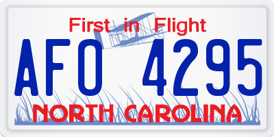 NC license plate AFO4295