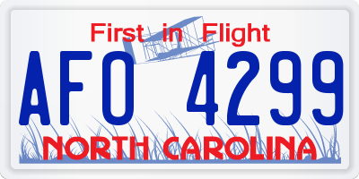 NC license plate AFO4299