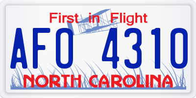 NC license plate AFO4310