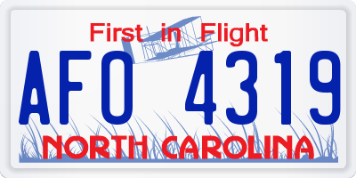 NC license plate AFO4319
