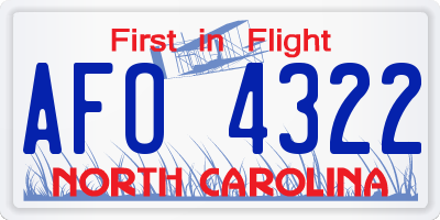 NC license plate AFO4322