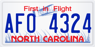 NC license plate AFO4324