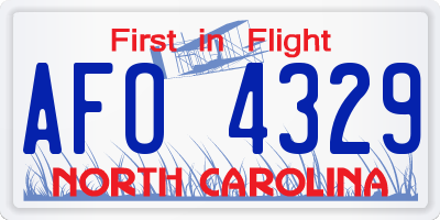 NC license plate AFO4329