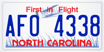 NC license plate AFO4338