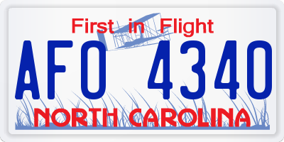 NC license plate AFO4340