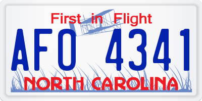 NC license plate AFO4341