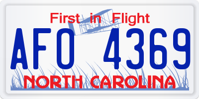 NC license plate AFO4369