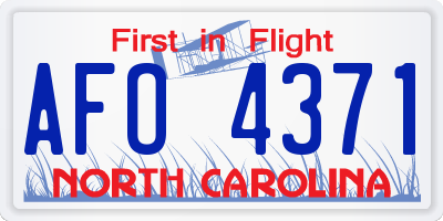 NC license plate AFO4371