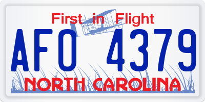 NC license plate AFO4379