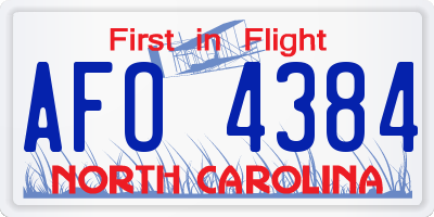 NC license plate AFO4384