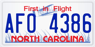 NC license plate AFO4386