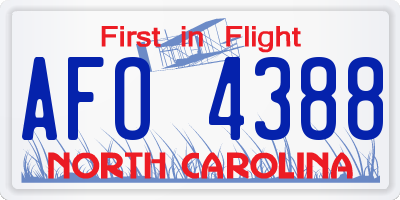 NC license plate AFO4388