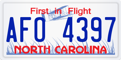 NC license plate AFO4397