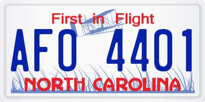 NC license plate AFO4401